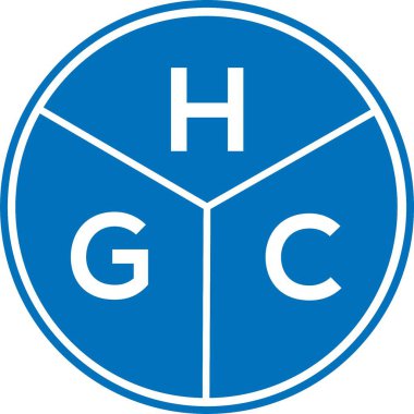 Beyaz arkaplanda HGC harf logosu tasarımı. HGC yaratıcı harflerin baş harfleri logo kavramı. HGC harf tasarımı.