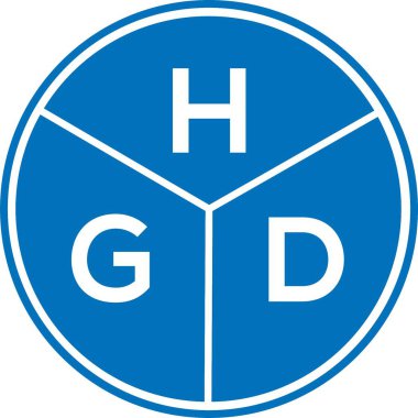 Beyaz arka planda HGD harf logosu tasarımı. HGD yaratıcı harflerin baş harfleri logo kavramı. HGD harf tasarımı.