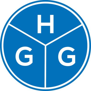 Beyaz arka planda HGG harf logosu tasarımı. HGG yaratıcı harflerin baş harfleri logo kavramı. HGG harf tasarımı.
