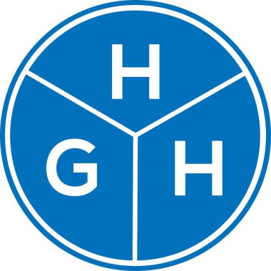 Beyaz arka planda HGH harfli logo tasarımı. HGH yaratıcı harflerin baş harfleri logo kavramı. HGH harf tasarımı.