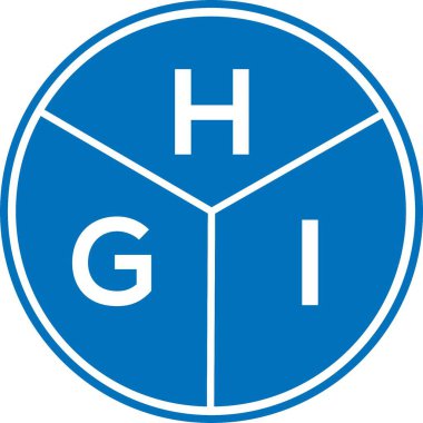 Beyaz arka planda HGI harf logosu tasarımı. HGI yaratıcı harflerin baş harfleri logo kavramı. HGI harf tasarımı.