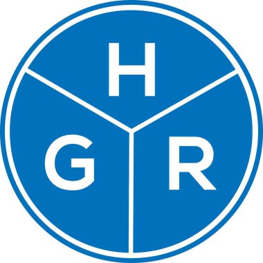 Beyaz arka planda HGR harf logosu tasarımı. HGR yaratıcı harflerin baş harfleri logo kavramı. HGR harf tasarımı.