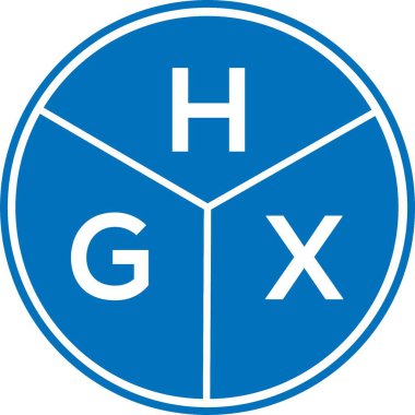 Beyaz arkaplanda HGX harf logosu tasarımı. HGX yaratıcı harflerin baş harfleri logo kavramı. HGX harf tasarımı.