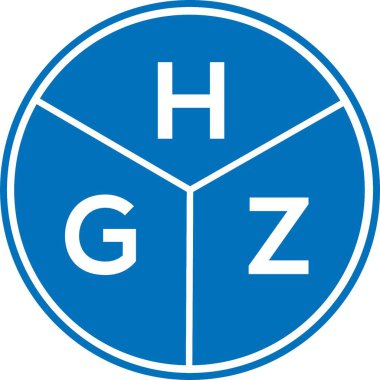 Beyaz arka planda HGZ harf logosu tasarımı. HGZ yaratıcı harflerin baş harfleri logo kavramı. HGZ harf tasarımı.