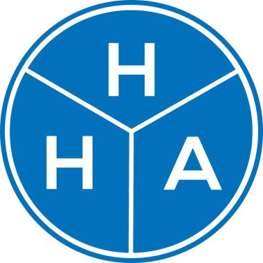 Beyaz arka planda HHA harf logosu tasarımı. HHA yaratıcı harfler logosu konsepti. HHA harf tasarımı.