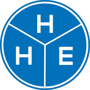 Beyaz arka planda HHE harf logosu tasarımı. Yaratıcı harflerin baş harfleri logo konsepti. HHE harf tasarımı.