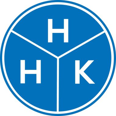 Beyaz arka planda HHK harf logosu tasarımı. Hong Kong yaratıcı harflerin baş harfleri logo konsepti. HHK harf tasarımı.