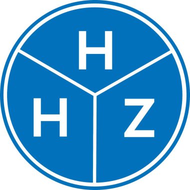 Beyaz arkaplanda HHZ harf logosu tasarımı. HHZ yaratıcı harflerin baş harfleri logo kavramı. HHZ harf tasarımı.