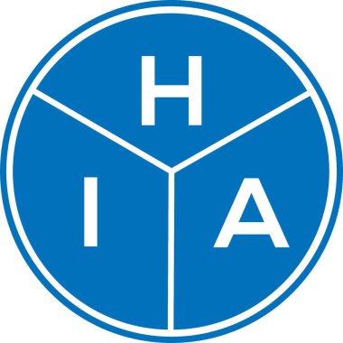Beyaz arka planda HIA mektup logosu tasarımı. HIA yaratıcı harfler logosu konsepti. HIA harf tasarımı.