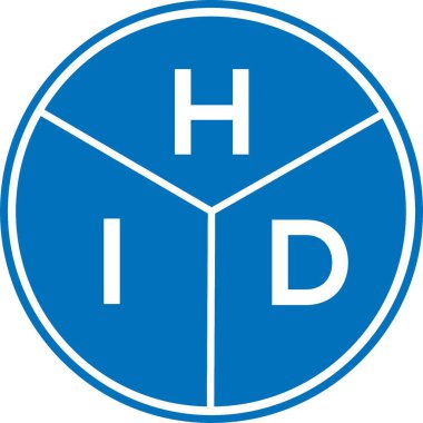 Beyaz arkaplanda HID harf logosu tasarımı. HID yaratıcı harflerin baş harfleri logo kavramı. HID harf tasarımı.