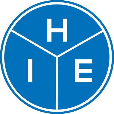 Beyaz arka planda HIE harf logosu tasarımı. HIE yaratıcı harflerin baş harfleri logo kavramı. HIE harf tasarımı.