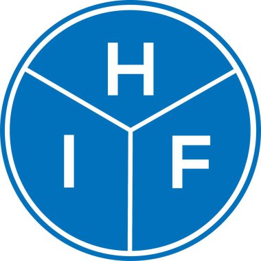 Beyaz arka planda HIF harf logosu tasarımı. HIF yaratıcı harflerin baş harfleri logo kavramı. HIF harf tasarımı.