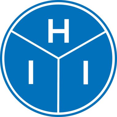 Beyaz arka planda HII harf logosu tasarımı. Yaratıcı harflerin baş harfleri logo konsepti. HII harf tasarımı.