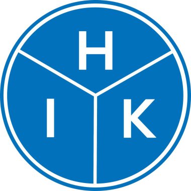 Beyaz arka planda HIK harf logosu tasarımı. HIK yaratıcı harflerin baş harfleri logo kavramı. HIK harf tasarımı.