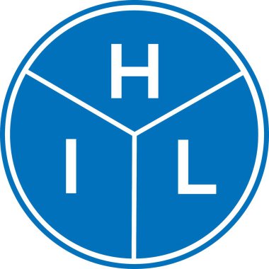 Beyaz arka planda HIL harf logosu tasarımı. HIL yaratıcı harflerin baş harfleri logo kavramı. HIL harf tasarımı.