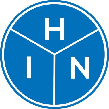 Beyaz arkaplanda HIN harf logosu tasarımı. HIN yaratıcı harflerin baş harfleri logo kavramı. HIN harf tasarımı.