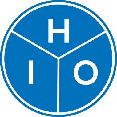 Beyaz arka planda HIO harf logosu tasarımı. HIO yaratıcı harflerin baş harfleri logo kavramı. HIO harf tasarımı.