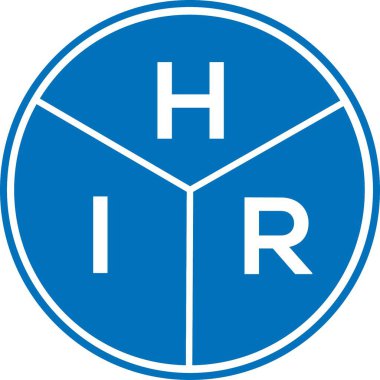 Beyaz arka planda HIR harf logosu tasarımı. HIR yaratıcı harflerin baş harfleri logo kavramı. HIR harf tasarımı.