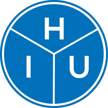 Beyaz arka planda HIU harf logosu tasarımı. HIU yaratıcı harflerin baş harfleri logo kavramı. HIU harf tasarımı.