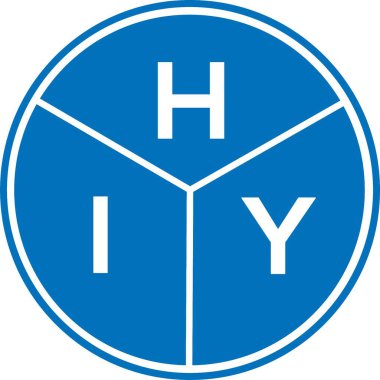 Beyaz arka planda HIY harf logosu tasarımı. HIY yaratıcı harfler logosu konsepti. HIY harf tasarımı.