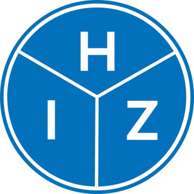 Beyaz arka planda HIZ harf logosu tasarımı. HIZ yaratıcı harflerin baş harfleri logo kavramı. HIZ harf tasarımı.