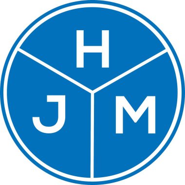 Beyaz arka planda HJM harf logosu tasarımı. HJM yaratıcı harflerin baş harfleri logo kavramı. HJM harf tasarımı.