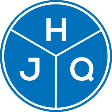 Beyaz arka planda HJQ harf logosu tasarımı. Karargah yaratıcı harflerin baş harfleri logo konsepti. Karargah harf tasarımı.