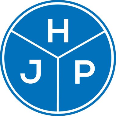 Beyaz arka planda HJP harf logosu tasarımı. HJP yaratıcı harflerin baş harfleri logo kavramı. HJP harf tasarımı.