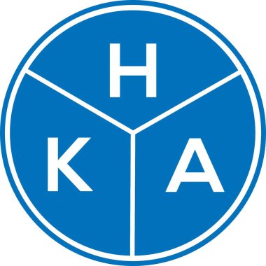 Beyaz arka planda HKA harf logosu tasarımı. HKA yaratıcı harflerin baş harfleri logo kavramı. HKA harf tasarımı.