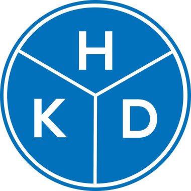 Beyaz arkaplanda HKD harf logosu tasarımı. HKD yaratıcı harflerin baş harfleri logo kavramı. HKD harf tasarımı.