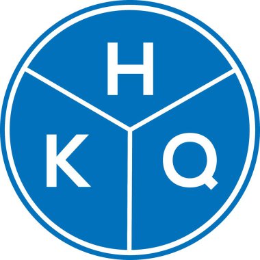 Beyaz arka planda HKQ harf logosu tasarımı. Karargah yaratıcı harflerin baş harfleri logo konsepti. Karargah harf tasarımı.
