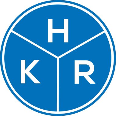 Beyaz arka planda HKR harf logosu tasarımı. HKR yaratıcı harflerin baş harfleri logo kavramı. HKR harf tasarımı.