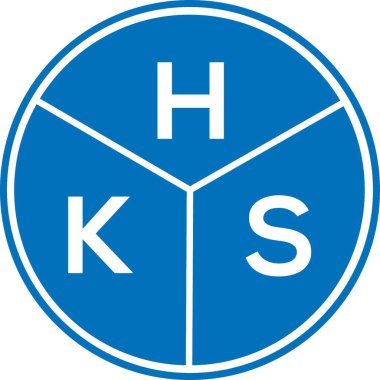 Beyaz arkaplanda HKS harf logosu tasarımı. HKS yaratıcı harflerin baş harfleri logo kavramı. HKS harf tasarımı.
