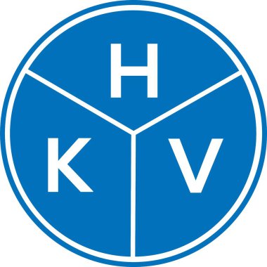 Beyaz arkaplanda HKV harf logosu tasarımı. HKV yaratıcı harflerin baş harfleri logo kavramı. HKV harf tasarımı.