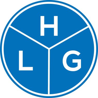 Beyaz arka planda HLG harf logosu tasarımı. HLG yaratıcı harflerin baş harfleri logo kavramı. HLG harf tasarımı.