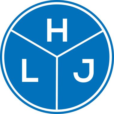 Beyaz arka planda HLJ harf logosu tasarımı. HLJ yaratıcı harflerin baş harfleri logo kavramı. HLJ harf tasarımı.