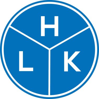 Beyaz arka planda HLK harf logosu tasarımı. HLK yaratıcı harflerin baş harfleri logo kavramı. HLK harf tasarımı.