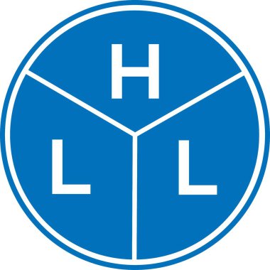 Beyaz arkaplanda HLL harf logosu tasarımı. HLL yaratıcı harfler logosu konsepti. HLL harf tasarımı.