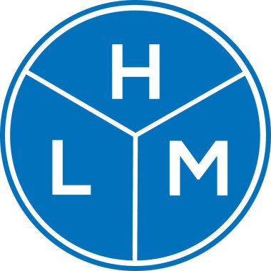 Beyaz arkaplanda HLM harf logosu tasarımı. HLM yaratıcı harflerin baş harfleri logo kavramı. HLM harf tasarımı.