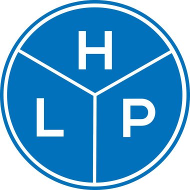 Beyaz arkaplanda HLP harf logosu tasarımı. HLP yaratıcı harflerin baş harfleri logo kavramı. HLP harf tasarımı.