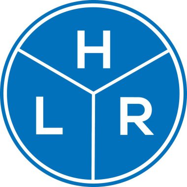 Beyaz arka planda HLR harf logosu tasarımı. HLR yaratıcı harflerin baş harfleri logo kavramı. HLR harf tasarımı.