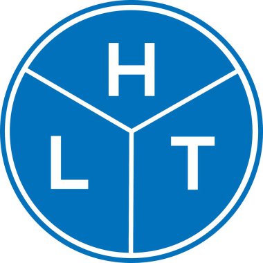 Beyaz arka planda HLT harf logosu tasarımı. HLT yaratıcı harflerin baş harfleri logo kavramı. HLT harf tasarımı.