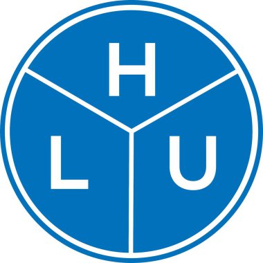 Beyaz arka planda HLU harf logosu tasarımı. HLU yaratıcı harflerin baş harfleri logo kavramı. HLU harf tasarımı.