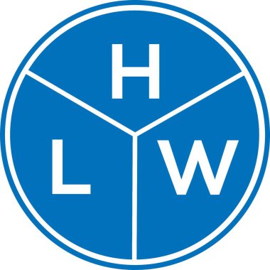 Beyaz arka planda HLW harf logosu tasarımı. HLW yaratıcı harflerin baş harfleri logo kavramı. HLW harf tasarımı.