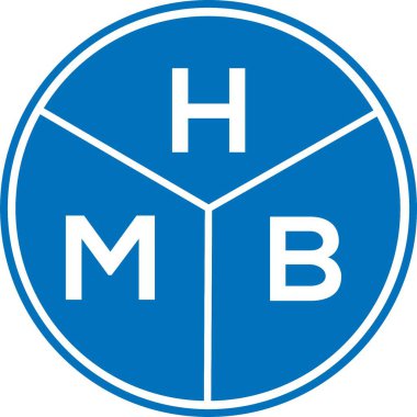 Beyaz arka planda HMB harfi logo tasarımı. HMB yaratıcı harflerin baş harfleri logo kavramı. HMB harf tasarımı.
