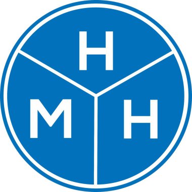 Beyaz arka planda HMH harf logosu tasarımı. HMH yaratıcı harflerin baş harfleri logo kavramı. HMH harf tasarımı.
