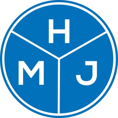Beyaz arka planda HMJ harf logosu tasarımı. HMJ yaratıcı harflerin baş harfleri logo kavramı. HMJ harf tasarımı.