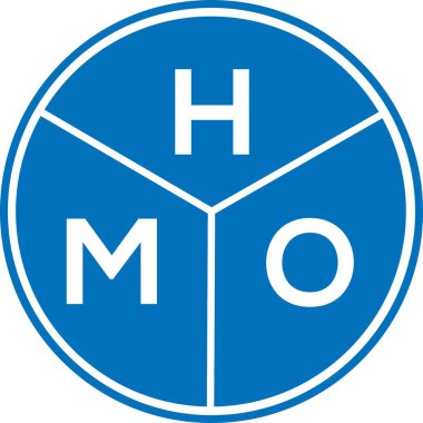 Beyaz arka planda HMO harf logosu tasarımı. HMO yaratıcı harflerin baş harfleri logo kavramı. HMO harf tasarımı.