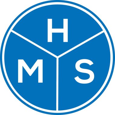 Beyaz arka planda HMS harfli logo tasarımı. HMS yaratıcı harflerin baş harfleri logo kavramı. HMS harf tasarımı.