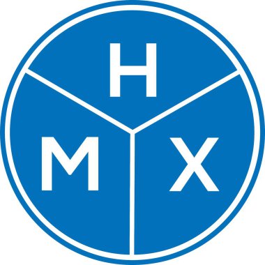 Beyaz arka planda HMX harfli logo tasarımı. HMX yaratıcı harflerin baş harfleri logo kavramı. HMX harf tasarımı.